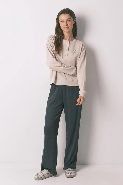 women'secret piżama bawełniana damska kolor beżowy bawełniana 3132128 - zdjęcie produktu nr 1