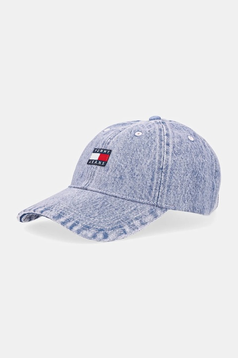 Tommy Jeans czapka z daszkiem jeansowa kolor fioletowy AW0AW17643 - zdjęcie produktu nr 1