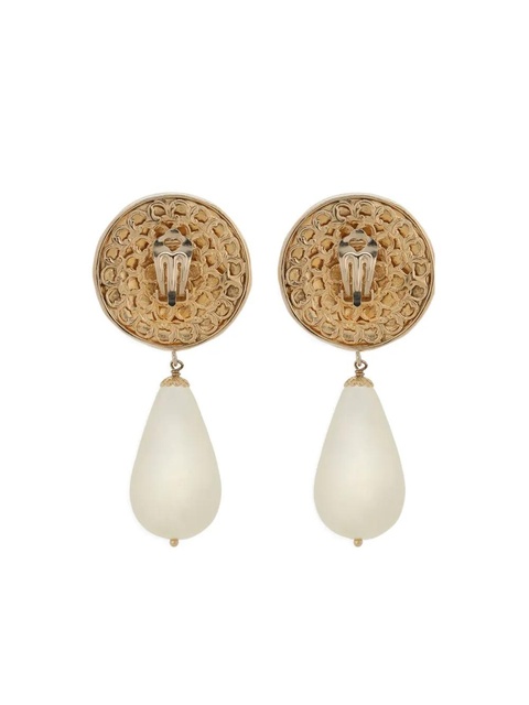 Dolce & Gabbana logo-embossed drop earrings - Gold - zdjęcie produktu nr 2