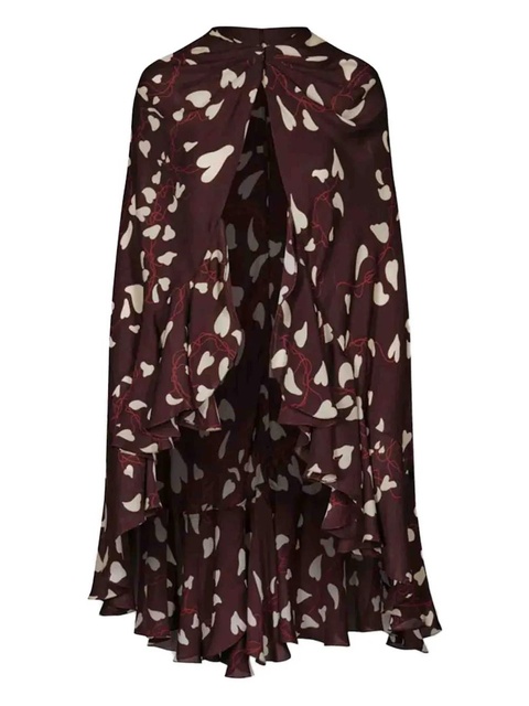 Johanna Ortiz printed ruffled silk coat - Brown - zdjęcie produktu nr 2
