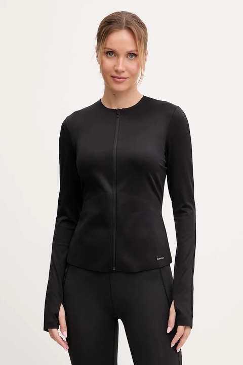 Calvin Klein Performance bluza treningowa damska kolor czarny gładka LVGWF5J404 - zdjęcie produktu nr 1