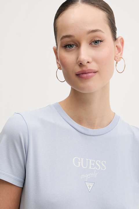 Guess Originals t-shirt bawełniany damski kolor niebieski W5GI56 J1314 - zdjęcie produktu nr 2