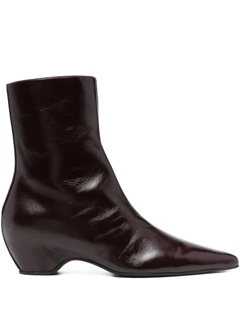 KHAITE 30mm Sybil leather ankle boots - Red - zdjęcie produktu nr 1