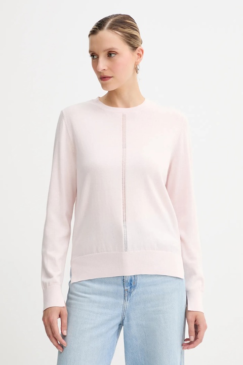 BOSS Orange sweter z dodatkiem wełny damski kolor różowy lekki 50548927 - zdjęcie produktu nr 1