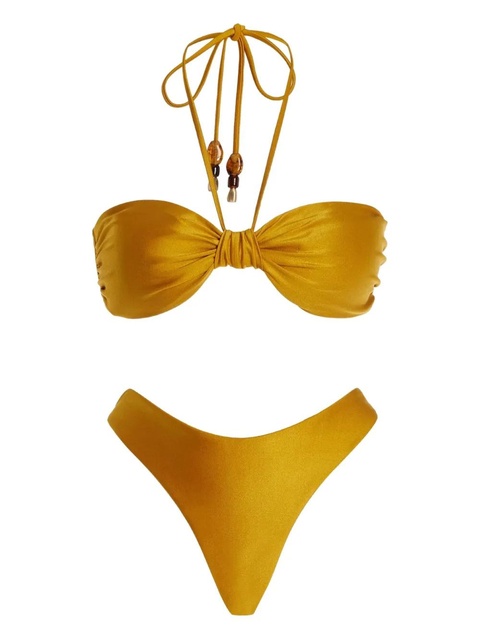 ZIMMERMANN knotted halterneck bikini - Yellow - zdjęcie produktu nr 1