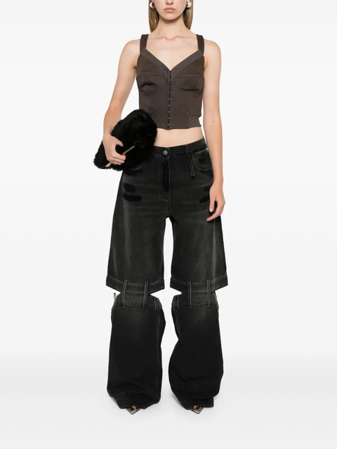 The Attico Lunghi high-rise wide-leg jeans - Black - zdjęcie produktu nr 2