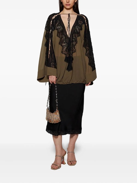 Christopher Esber lace-paneled tunic - Brown - zdjęcie produktu nr 1