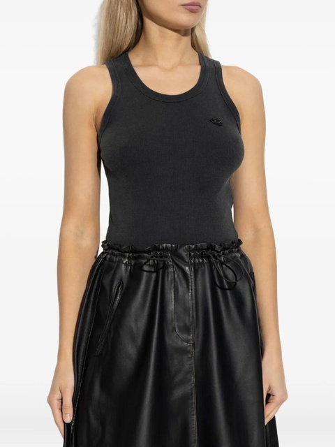 Diesel T-Anky logo-plaque ribbed tank top - Black - zdjęcie produktu nr 2