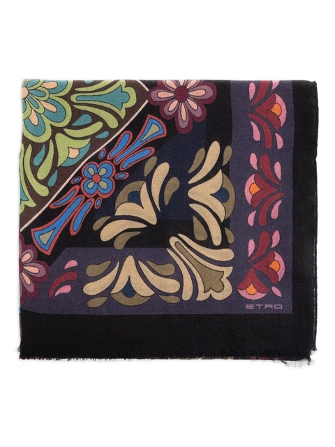 ETRO floral wool scarf - Black - zdjęcie produktu nr 1