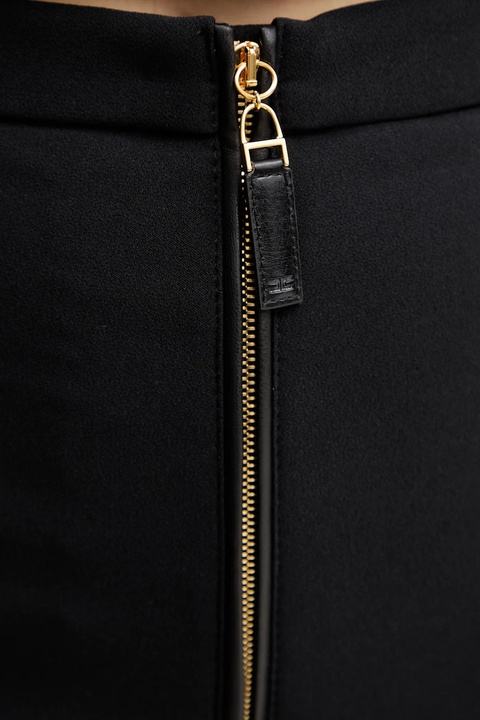 Elisabetta Franchi spodnie damskie kolor czarny dzwony high waist PA12256E2 - zdjęcie produktu nr 2