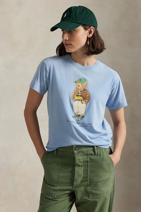 Polo Ralph Lauren t-shirt bawełniany damski kolor niebieski 211971730 - zdjęcie produktu nr 1