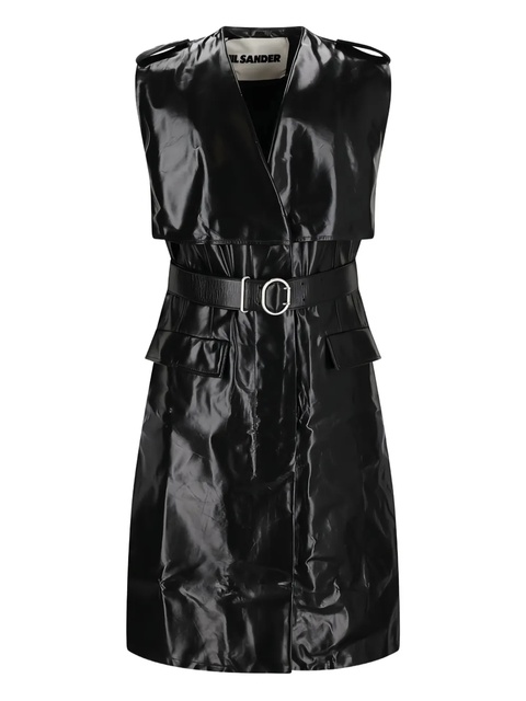 Jil Sander sleeveless belted coat - Black - zdjęcie produktu nr 1