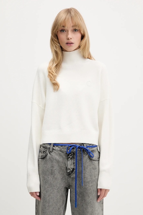 Hugo Blue sweter damski kolor beżowy z półgolfem 50522508 - zdjęcie produktu nr 1