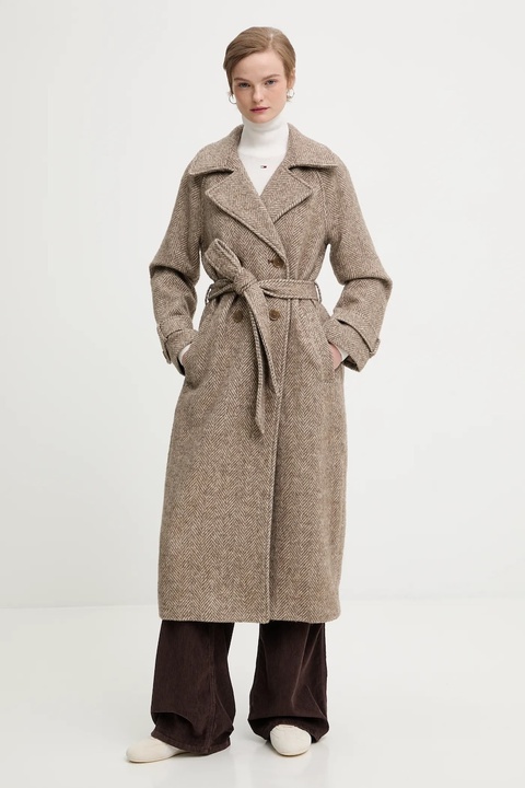 Tommy Jeans sweter bawełniany damski kolor biały lekki z golfem DW0DW21672 - zdjęcie produktu nr 2