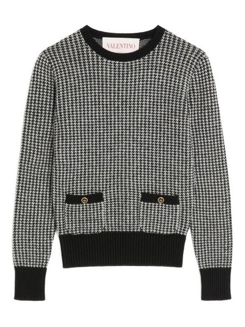 Valentino Garavani houndstooth-pattern sweater - Black - zdjęcie produktu nr 1