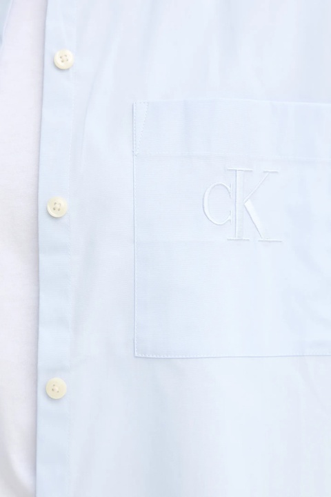 Calvin Klein Jeans koszula damska kolor niebieski relaxed z kołnierzykiem klasycznym LV047C143G - zdjęcie produktu nr 2