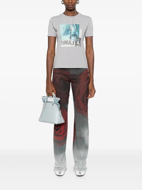 Jean Paul Gaultier rose-print mesh trousers - Grey - zdjęcie produktu nr 2