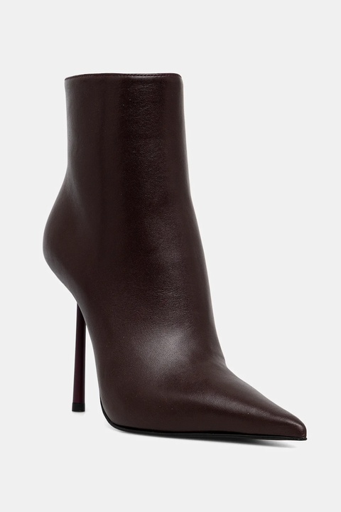 Le Silla botki skórzane Stivaletto Bella kolor bordowy na szpilce 4217C100BMPPNEM160 - zdjęcie produktu nr 2