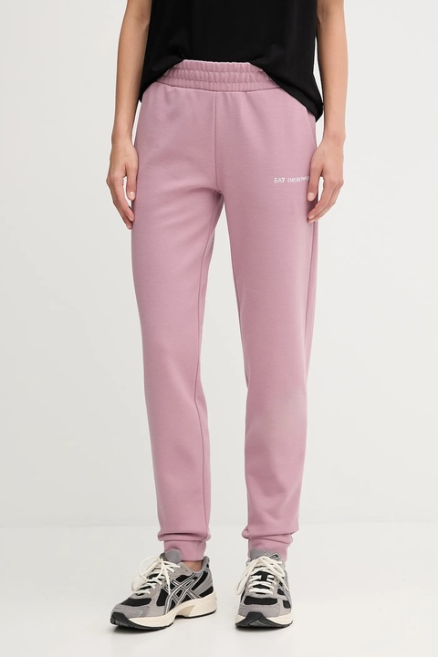 EA7 Emporio Armani spodnie dresowe damskie kolor różowy gładkie AF10443.7W000801 - zdjęcie produktu nr 1