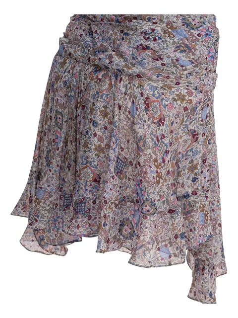 MARANT ÉTOILE ruffled asymmetric mini skirt - Neutrals - zdjęcie produktu nr 1