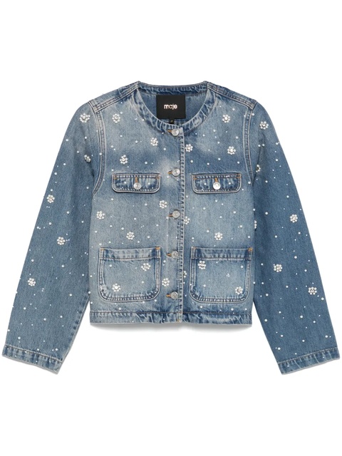 Maje crystal-embellished denim jacket - Blue - zdjęcie produktu nr 1