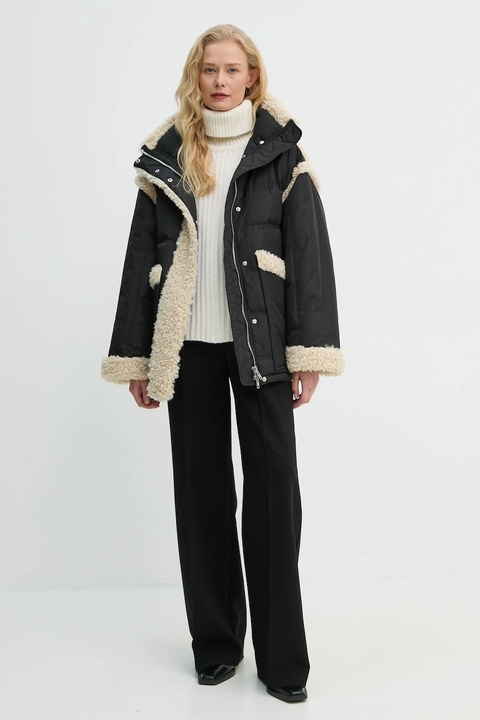 Stand Studio kurtka puchowa Dorothy Coat damska kolor czarny przejściowa oversize 62033-8657 - zdjęcie produktu nr 2