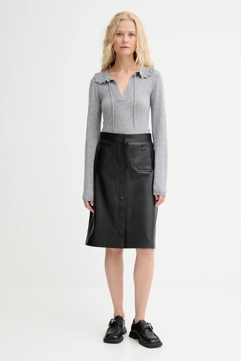 MUNTHE sweter wełniany LIVO damski kolor szary lekki 253161525373 - zdjęcie produktu nr 2