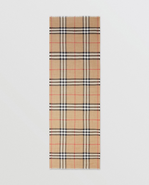 BURBERRY - Lekki szal z wełny i jedwabiu - zdjęcie produktu nr 1