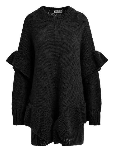 Essentiel Antwerp ruffle-details mini dress - Black - zdjęcie produktu nr 1