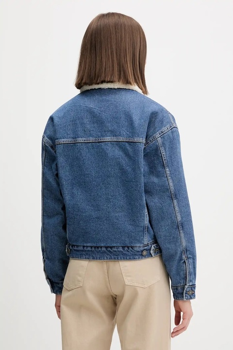 Guess Jeans kurtka jeansowa kolor niebieski przejściowa oversize W4BN64 D5CC3 - zdjęcie produktu nr 2