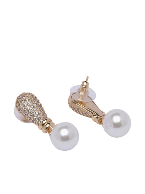 Self-Portrait crystal-embellished earrings - Neutrals - zdjęcie produktu nr 1