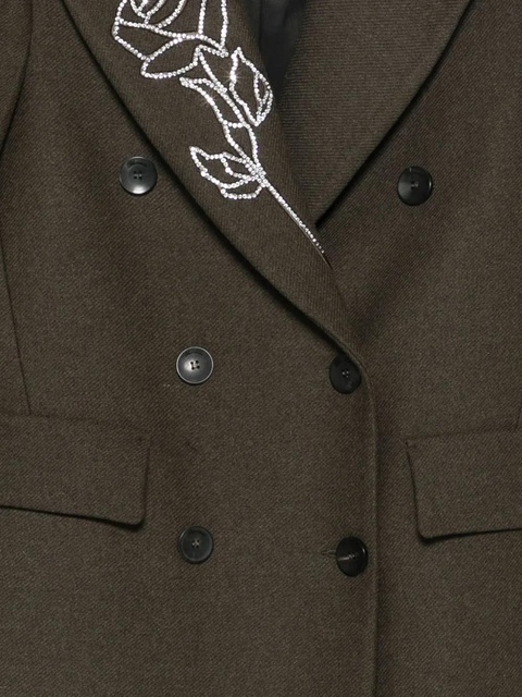 Blumarine rose-embellished coat - Brown - zdjęcie produktu nr 2