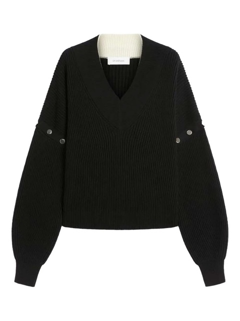 Sportmax ribbed v-neck sweater - Black - zdjęcie produktu nr 1