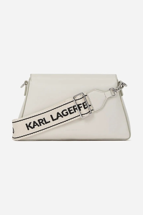 Karl Lagerfeld torebka skórzana kolor biały A2W30198 - zdjęcie produktu nr 1