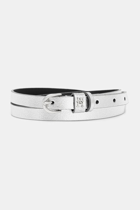 Tommy Hilfiger pasek skórzany dziecięcy damski kolor srebrny AW0AW17977 - zdjęcie produktu nr 1