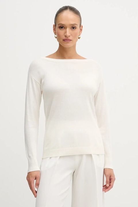 Sisley sweter wełniany damski kolor beżowy lekki 11BAM1A48 - zdjęcie produktu nr 1