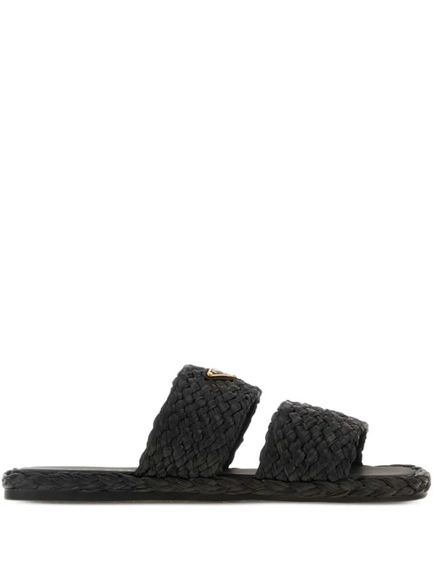 Prada raffia woven slippers - Black - zdjęcie produktu nr 1