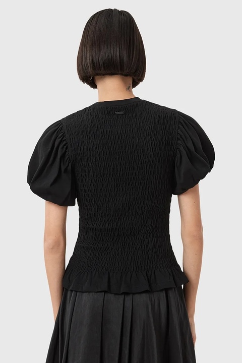 AllSaints bluzka DAEL damska kolor czarny gładka W013JD - zdjęcie produktu nr 1