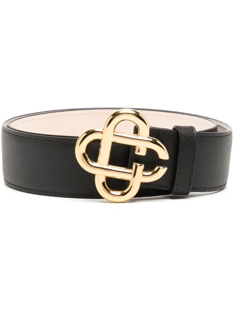 Casablanca logo-plaque leather belt - Black - zdjęcie produktu nr 1