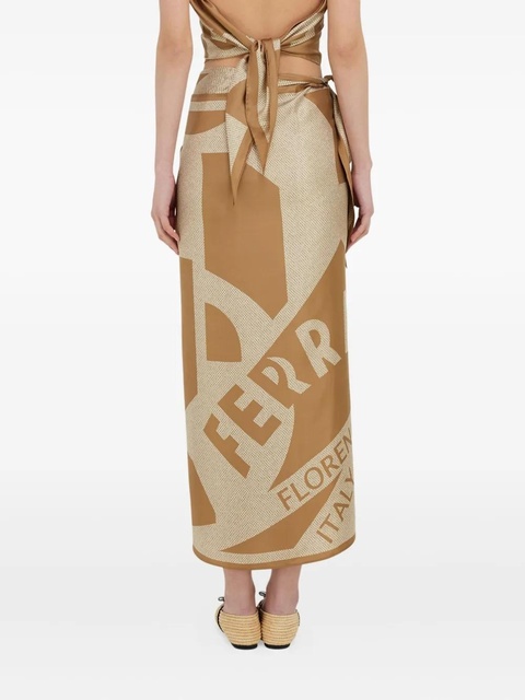 Ferragamo printed wrap beach cover-up - Neutrals - zdjęcie produktu nr 2