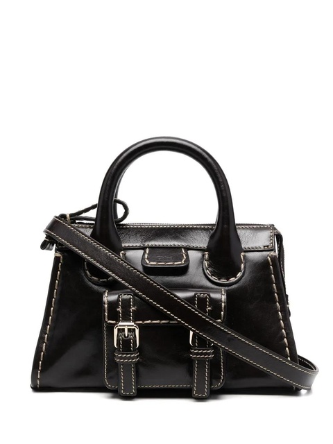 Chloé logo-patch leather tote bag - Brown - zdjęcie produktu nr 1