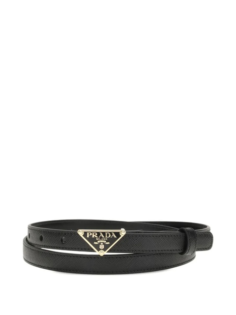 Prada triangle-logo leather belt - Black - zdjęcie produktu nr 1