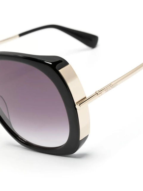 Max Mara Eyewear logo-print oversize-frame sunglasses - Black - zdjęcie produktu nr 2