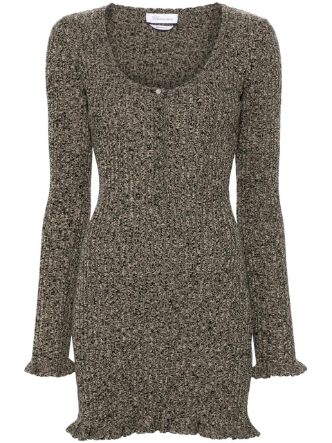 Blumarine mélange ruffled ribbed mini dress - Neutrals - zdjęcie produktu nr 1