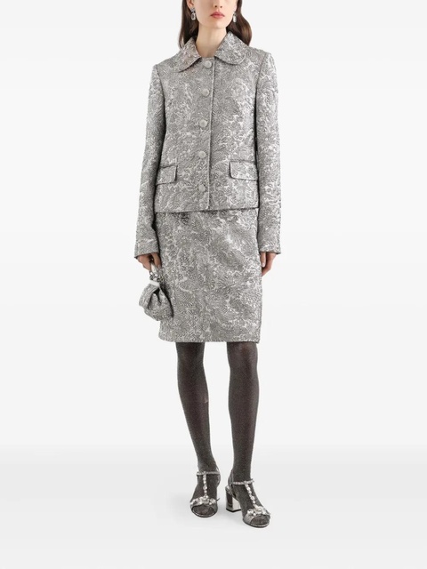 Dolce & Gabbana floral jacquard single-breasted jacket - Silver - zdjęcie produktu nr 1