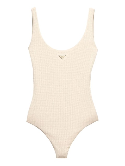 Prada rhinestone-embellished swimsuit - Neutrals - zdjęcie produktu nr 1