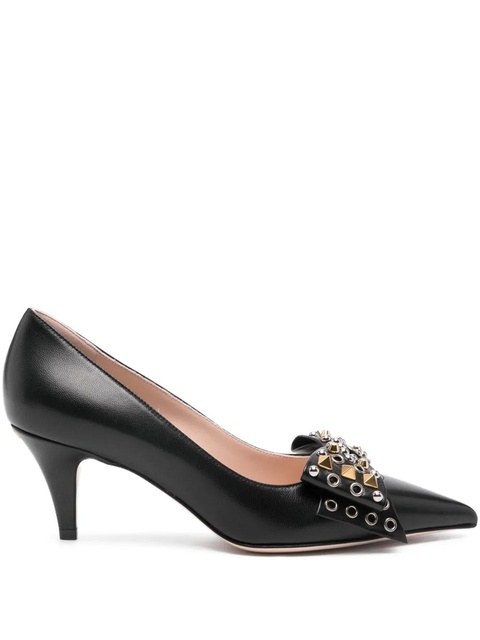 Valentino Garavani studded bow-detail pumps - Black - zdjęcie produktu nr 1