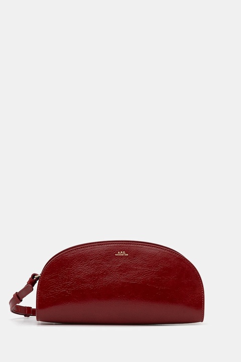 A.P.C. torebka skórzana sac demi-lune shoulder kolor czerwony PXCCK.F61997 - zdjęcie produktu nr 1