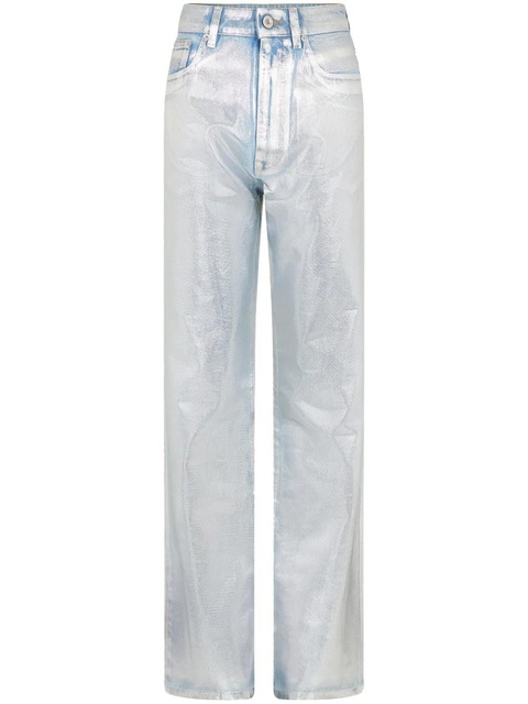 Rabanne metallic-finish straight-leg jeans - Silver - zdjęcie produktu nr 1