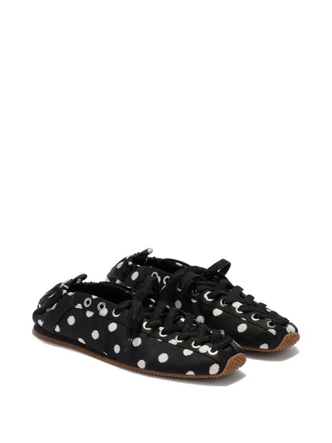 GANNI polka-dot lace-up ballet flats - Black - zdjęcie produktu nr 2